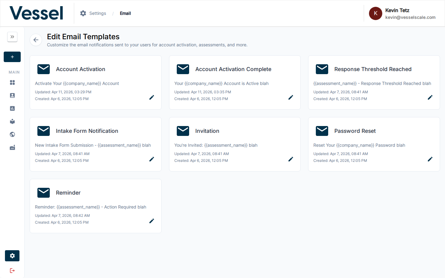 Email Templates List