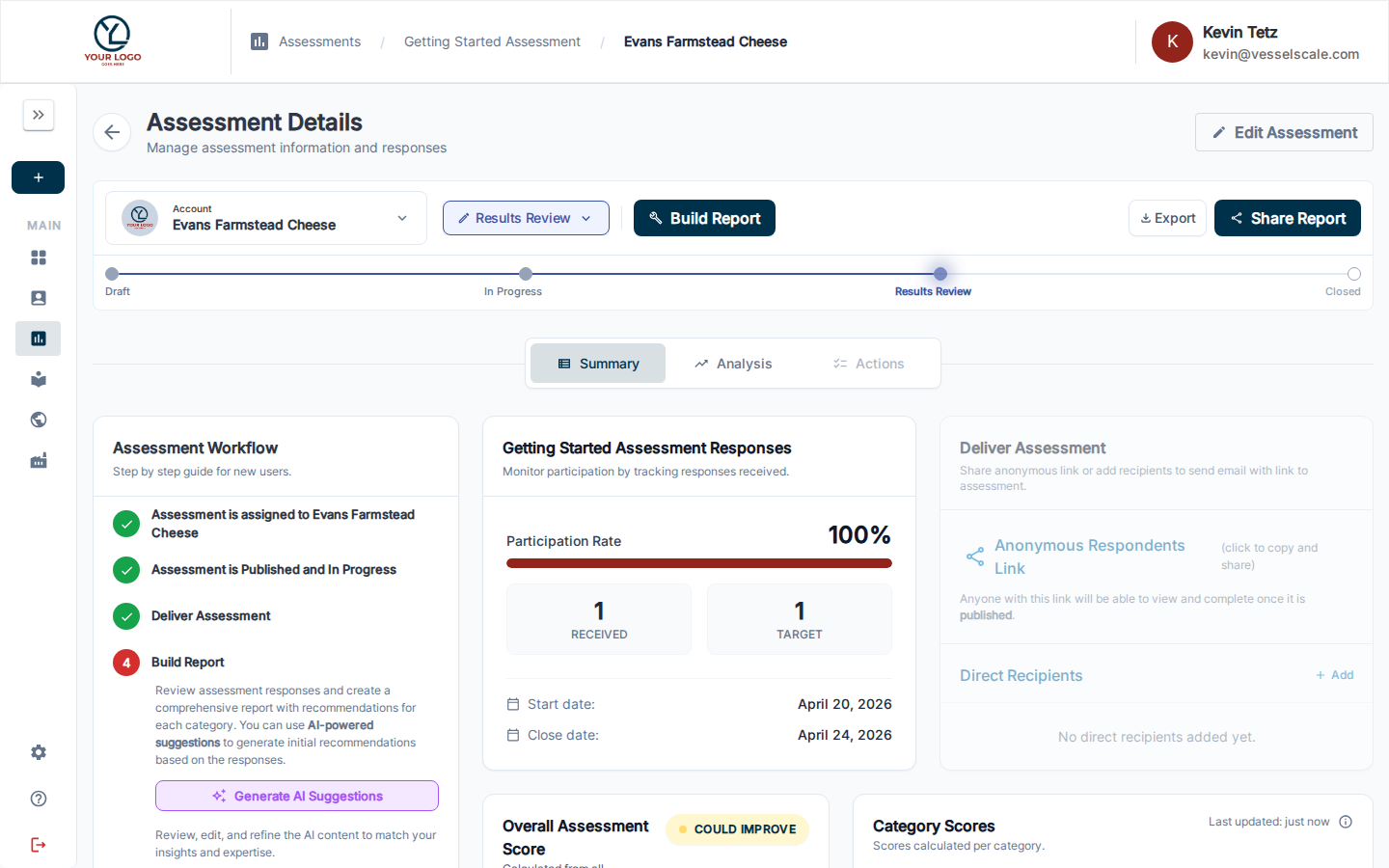 Assessment Workflow Guide showing all 5 steps