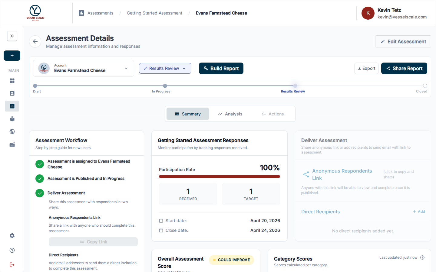 Deliver Assessment workflow step