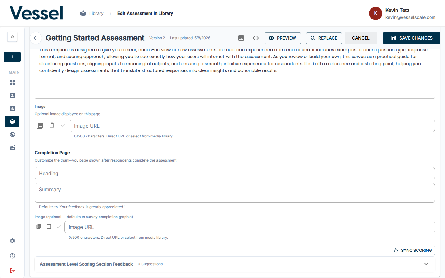Completion Page Fields