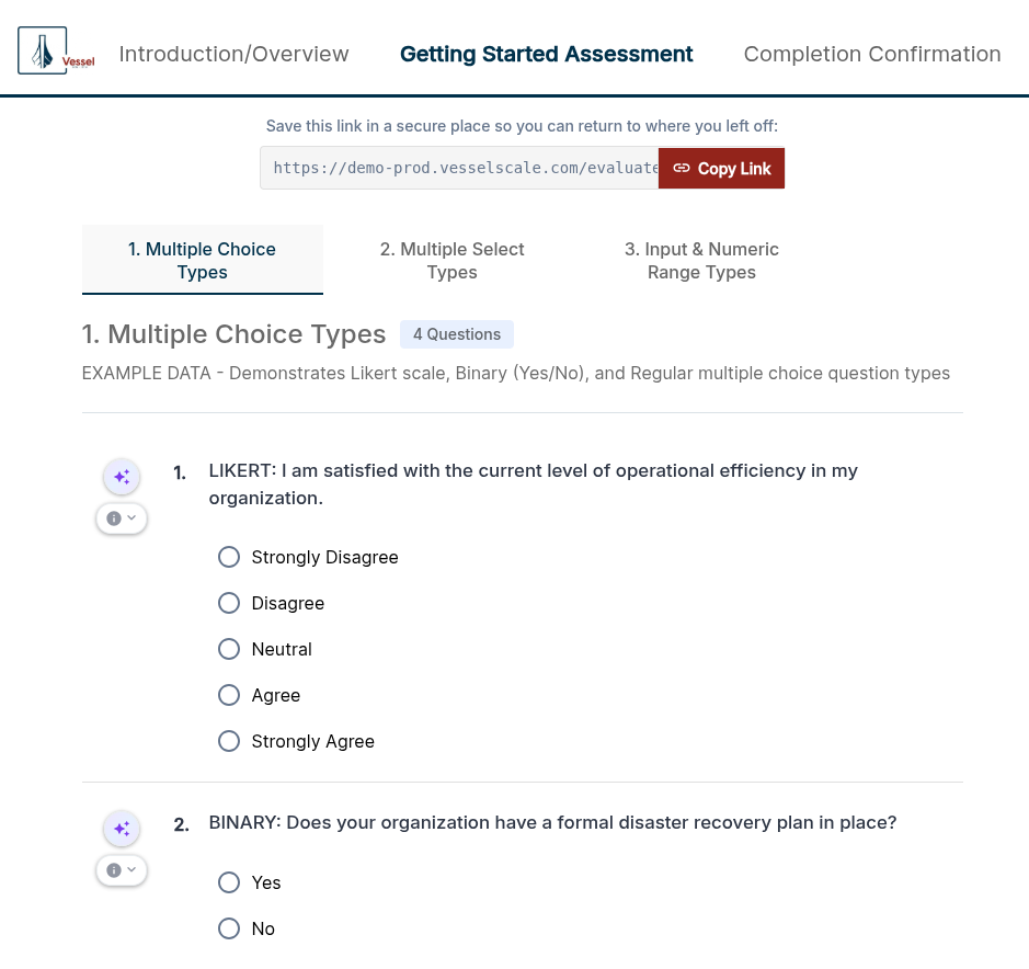 Assessment displayed in English