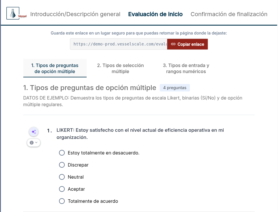 Assessment translated to Spanish